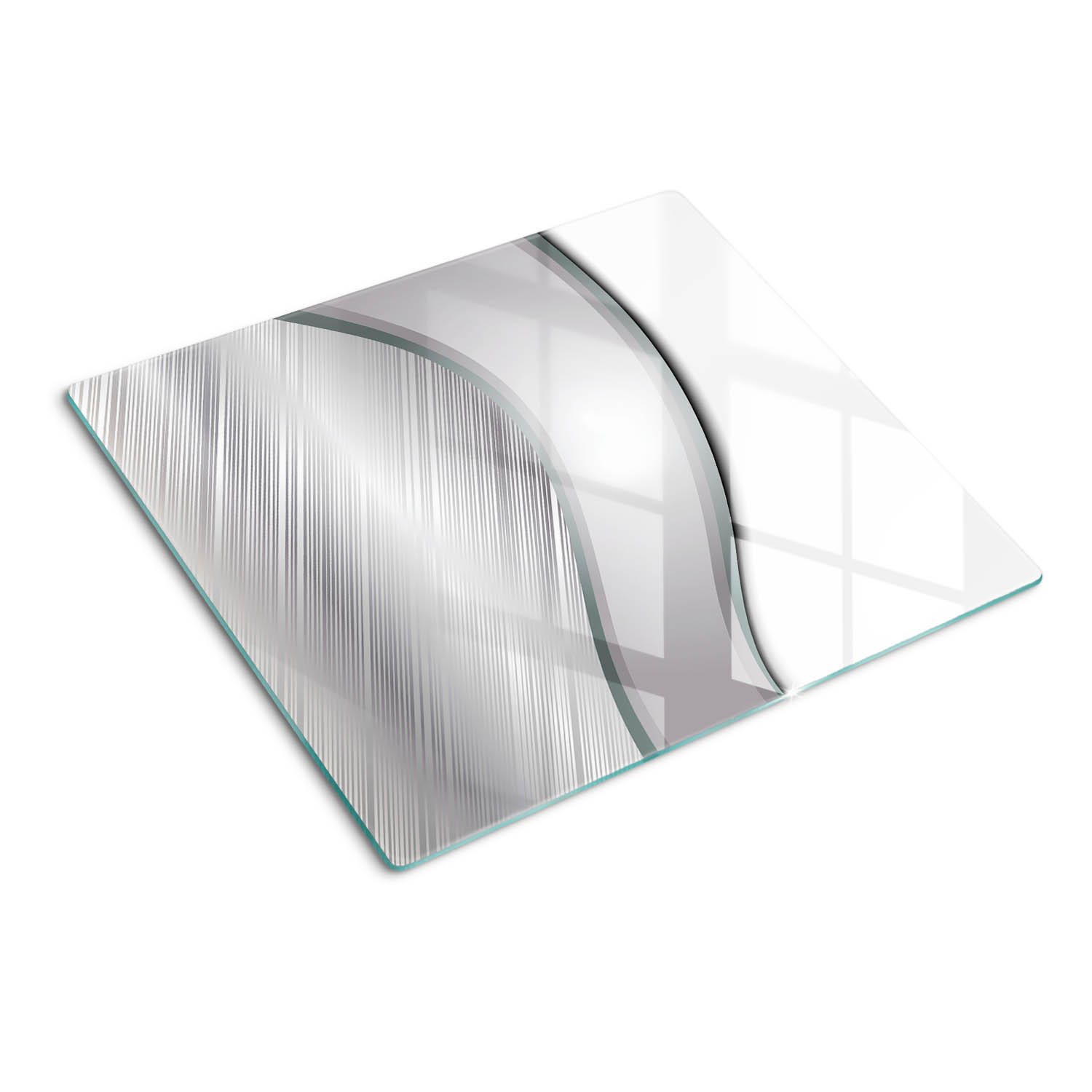GLASPLATTE 60x52 cm Textur - Silberfarben, Glas (60/0.4/52cm) - TULUP