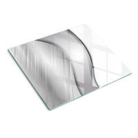 GLASPLATTE 60x52 cm Textur - Silberfarben, Glas (60/0.4/52cm) - TULUP