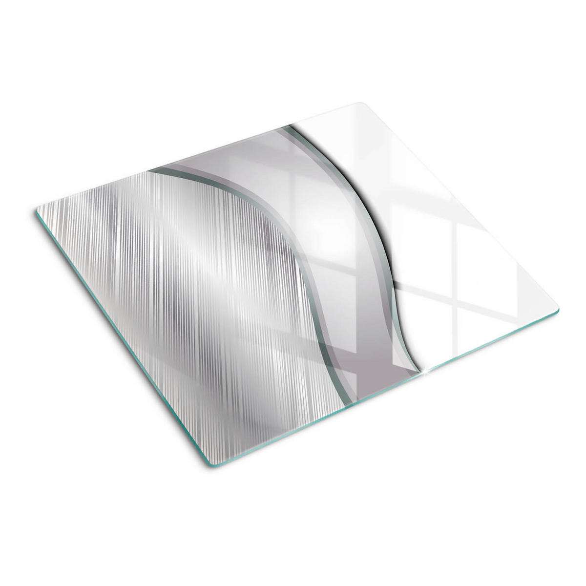 GLASPLATTE 60x52 cm Textur - Silberfarben, Glas (60/0.4/52cm) - TULUP