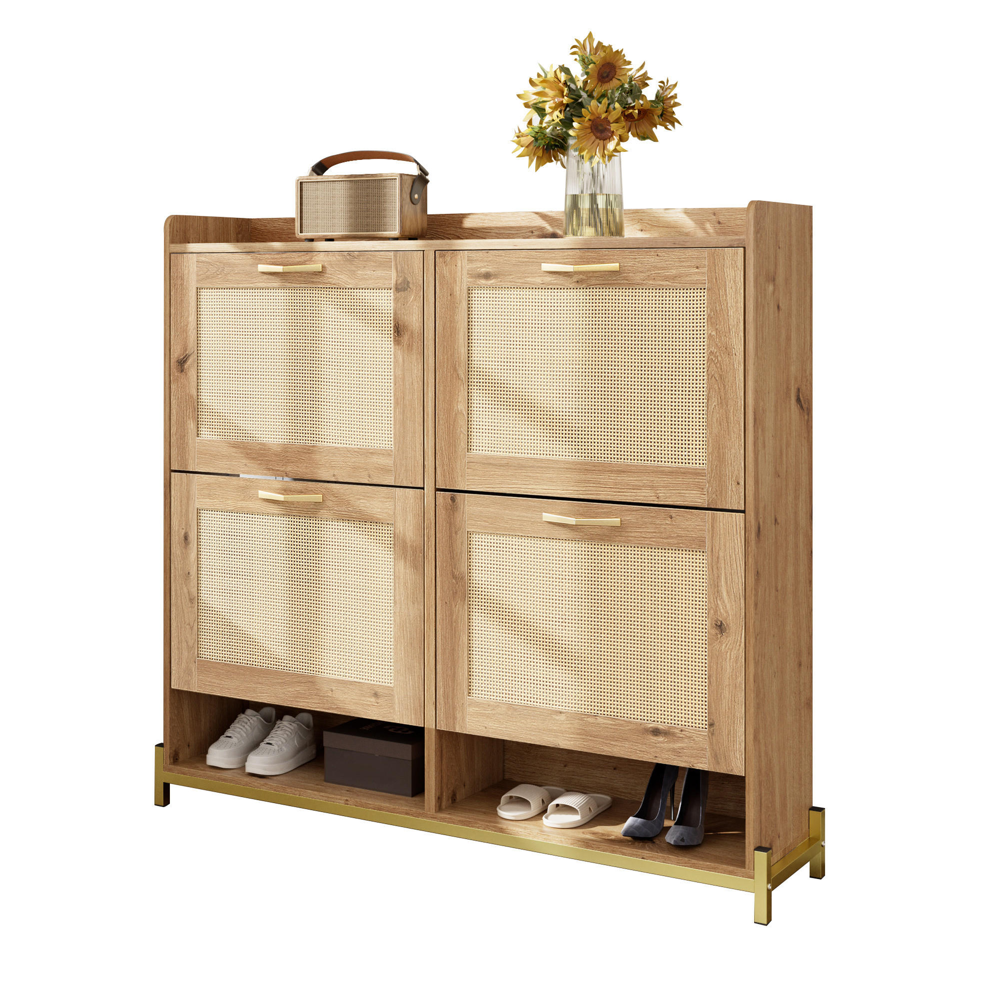 OKWISH BOTNÍK 108,5/24/100 cm dřevěný z MDF s horní policí a úložným prostorem