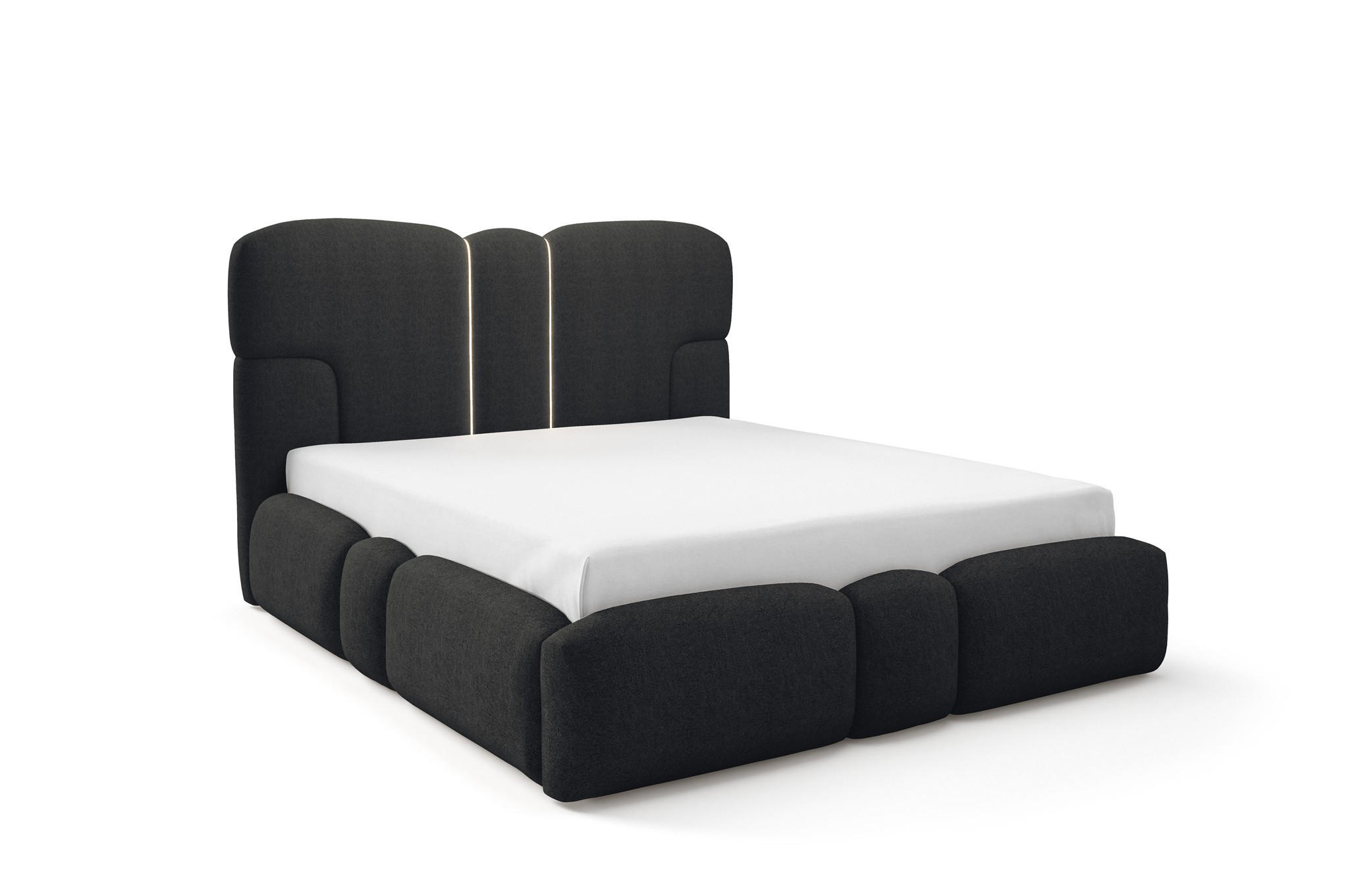POLSTERBETT Jordan - Schwarz, Holzwerkstoff/Textil (160/200cm) - Fun Möbel