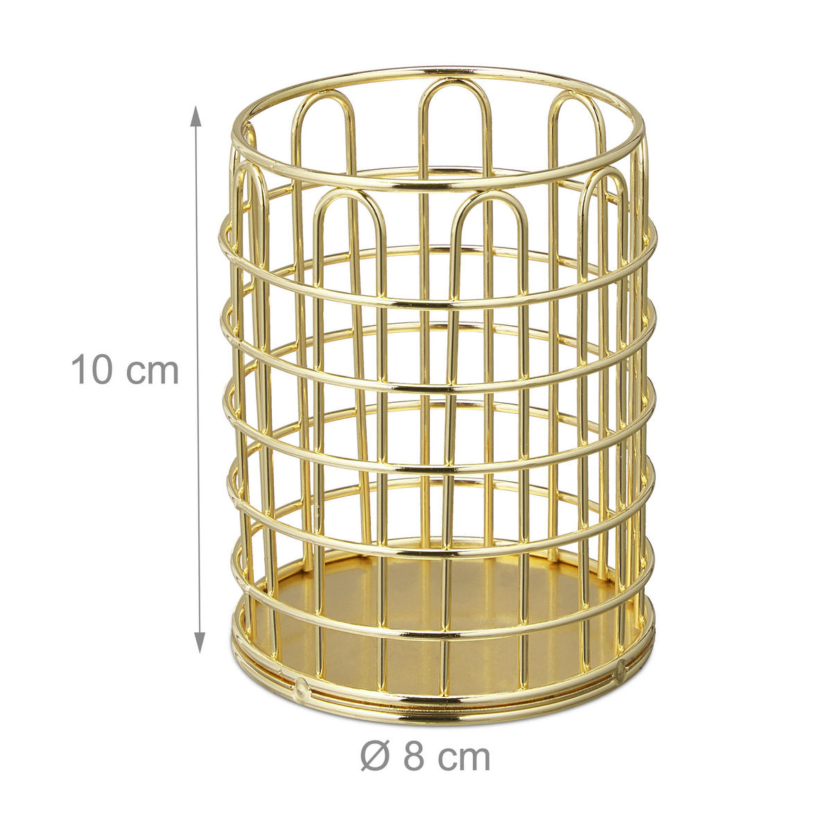 STIFTEHALTER - Goldfarben, Metall (8/10/8cm) - Relaxdays
