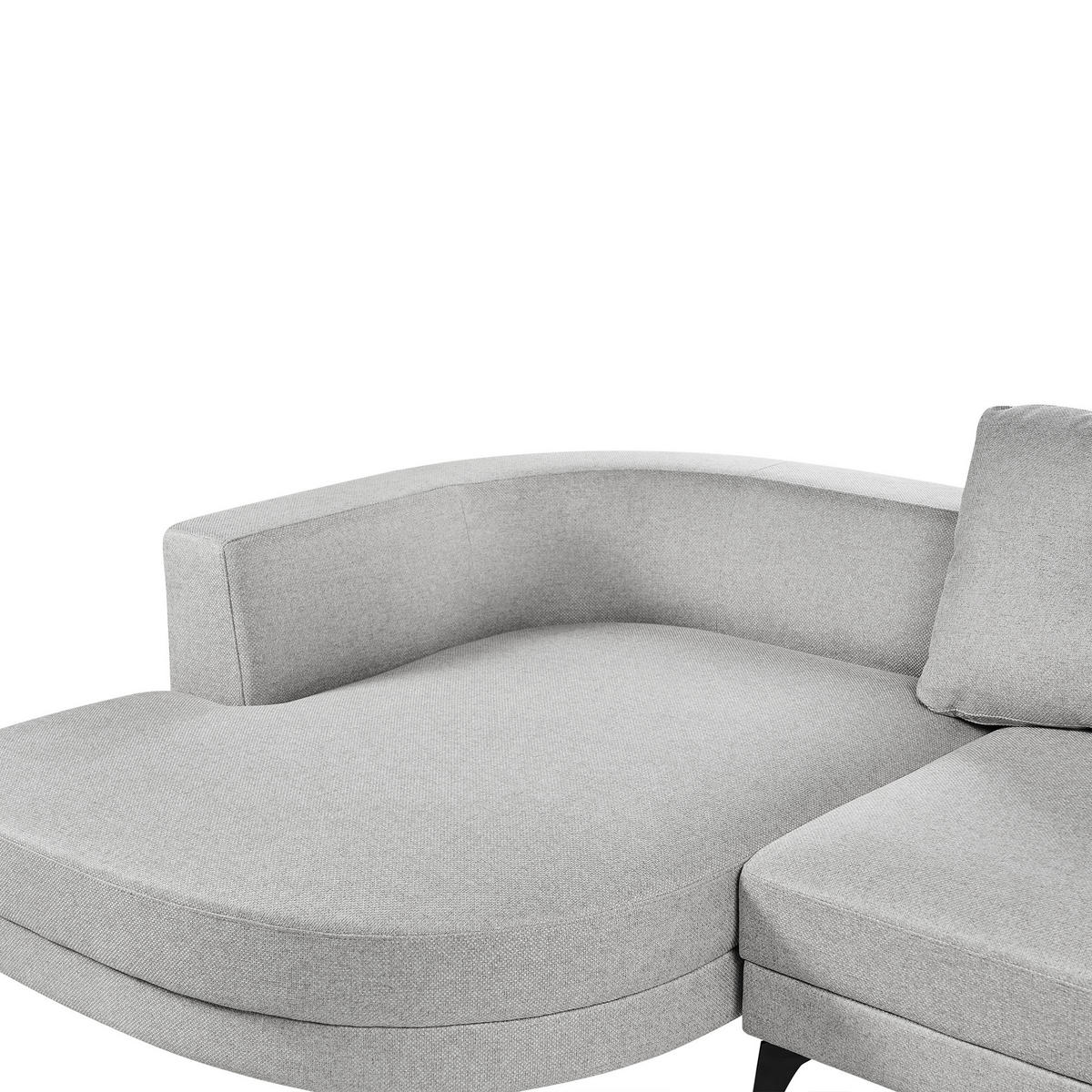 ROHOVÁ POHOVKA 3-místná Umělý len Šedá pravostranná Yuri - šedá, textil (262/151cm) - Beliani