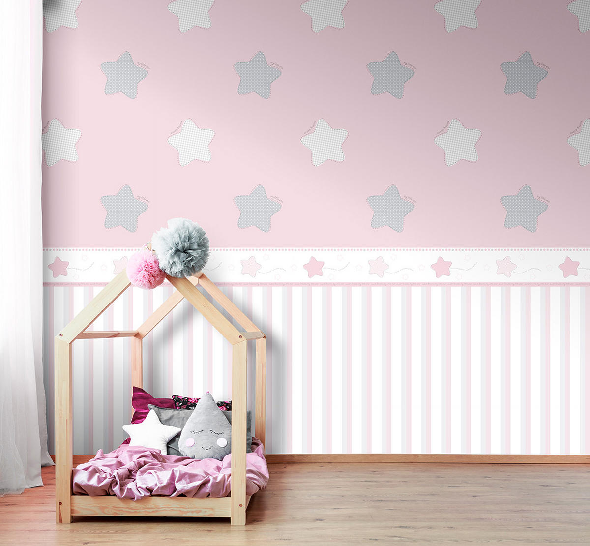 TAPETE Streifen 53 cm x 10 m - Pink, Papier (53/0.1cm) - Sanders & Sanders