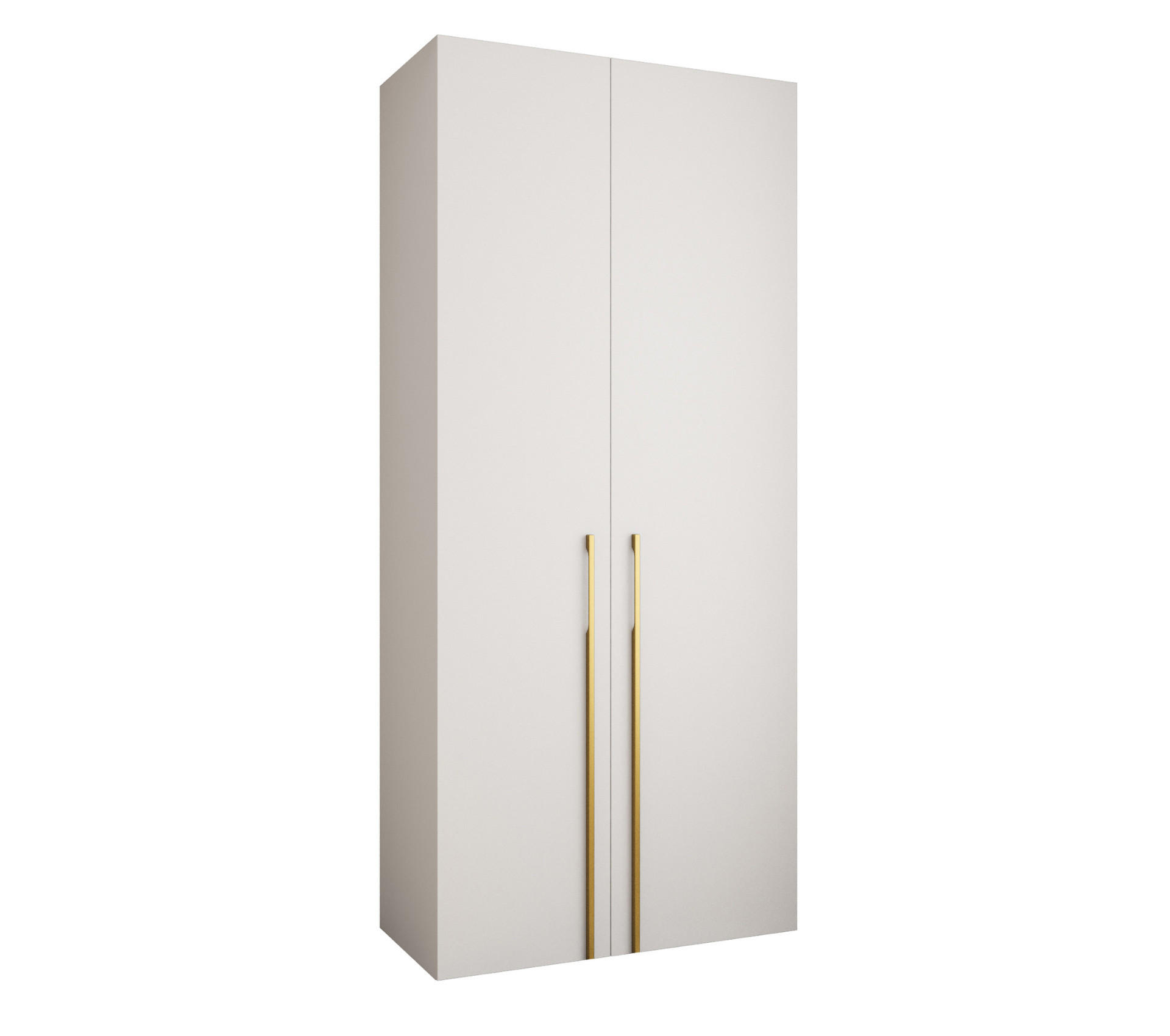 Abiks Möbel Drehtürenschrank Weiß, Gold 110x245.5x40 cm