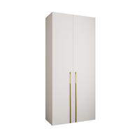 DREHTÜRENSCHRANK 245,5/110/40 2-türig - Goldfarben/Weiß, Holz/Metall (110/245.5/40cm) - Abiks Möbel
