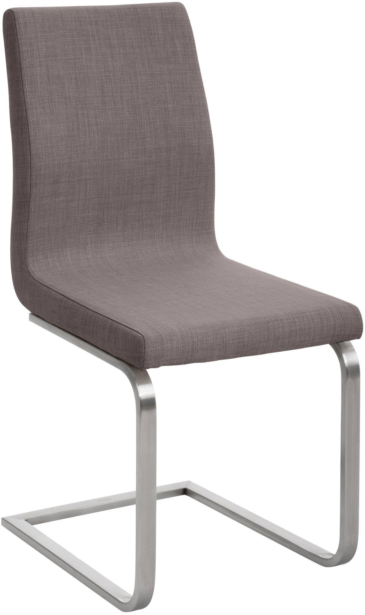 SCHWINGSTUHL Stoff Grau - Edelstahlfarben/Grau, Textil/Metall (40/90/50cm) - CLP