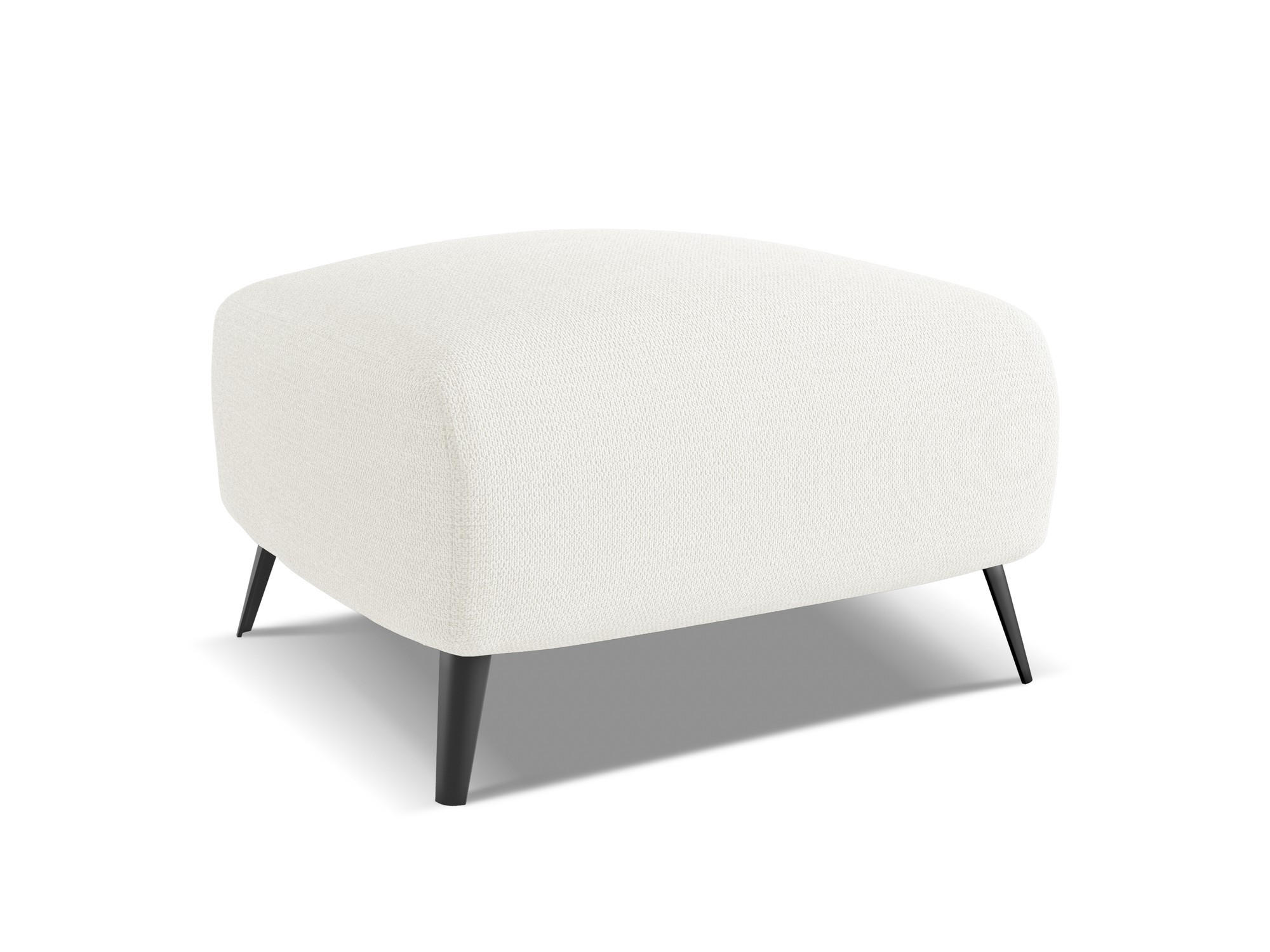 POUF Chenille Stoff Weiß - Schwarz/Weiß, Textil/Metall (65/44/65cm) - Makamii