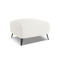 POUF Chenille Stoff Weiß - Schwarz/Weiß, Textil/Metall (65/44/65cm) - Makamii
