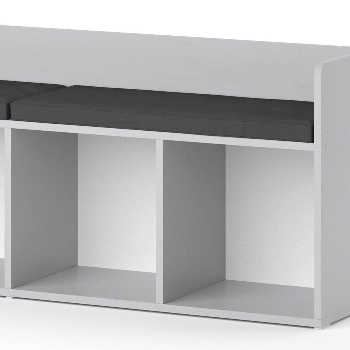 KINDERSITZBANK Luigi Weiß 107.2 x 88.6 cm 4 Fächer - Weiß, Holzwerkstoff (142.4/53.4/31.2cm) - Vicco
