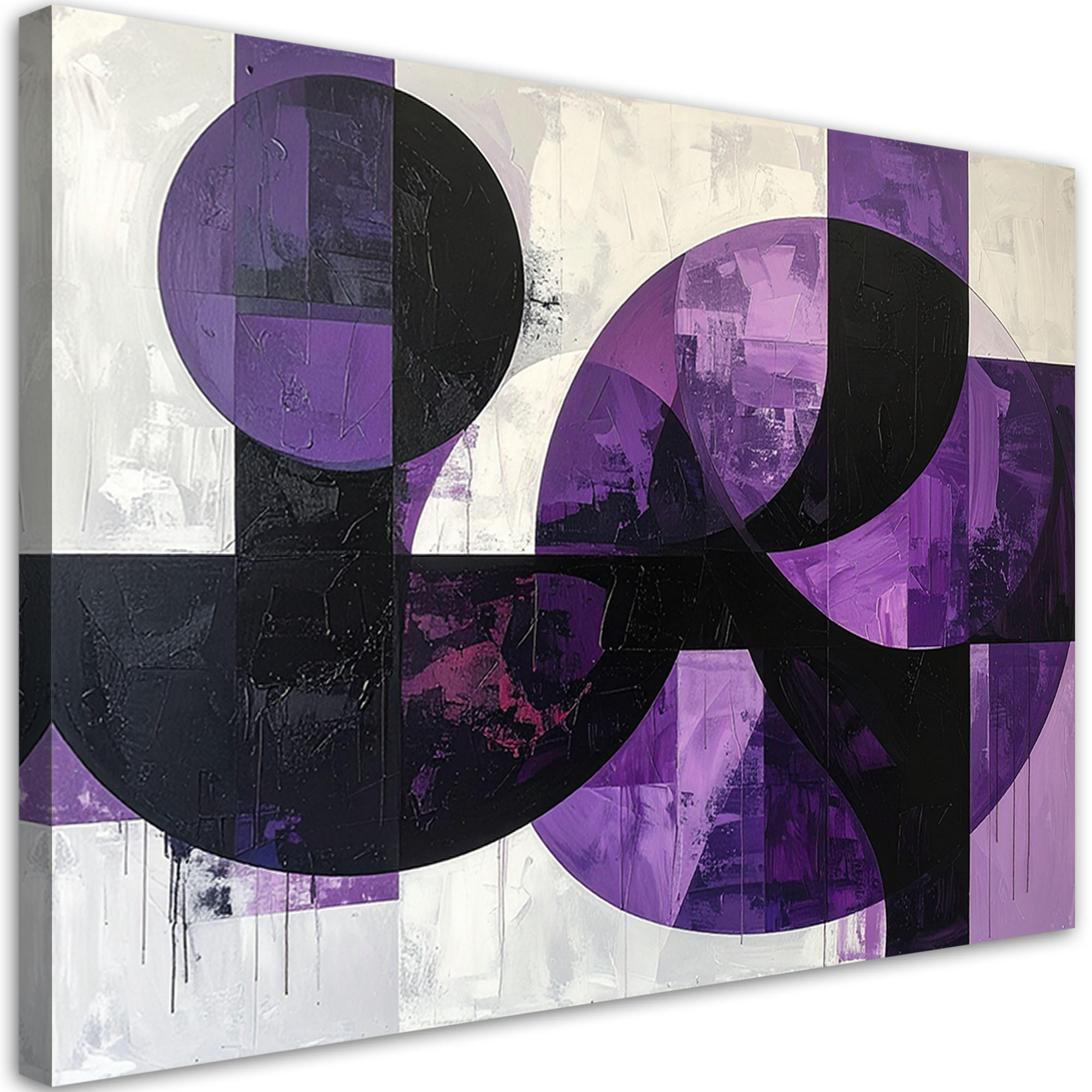 LEINWANDBILD 3D und geometrisch 120x80cm - Lila, Textil (120/80cm) - Feeby