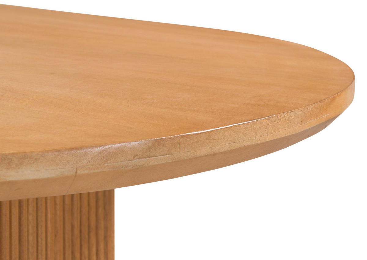 ESSTISCH oval Mango 180x90x76 natur lackiert / Marmor weiß BARCELONA #527 - Naturfarben, Holz (180/90/76cm) - Massivmoebel24