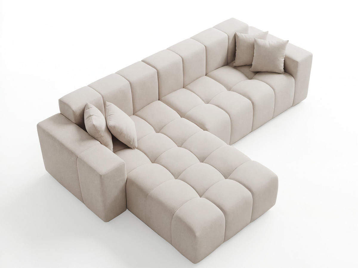 ECKSOFA Loopo Beige Links - Beige, Holz/Textil (265/180cm) - Graingold