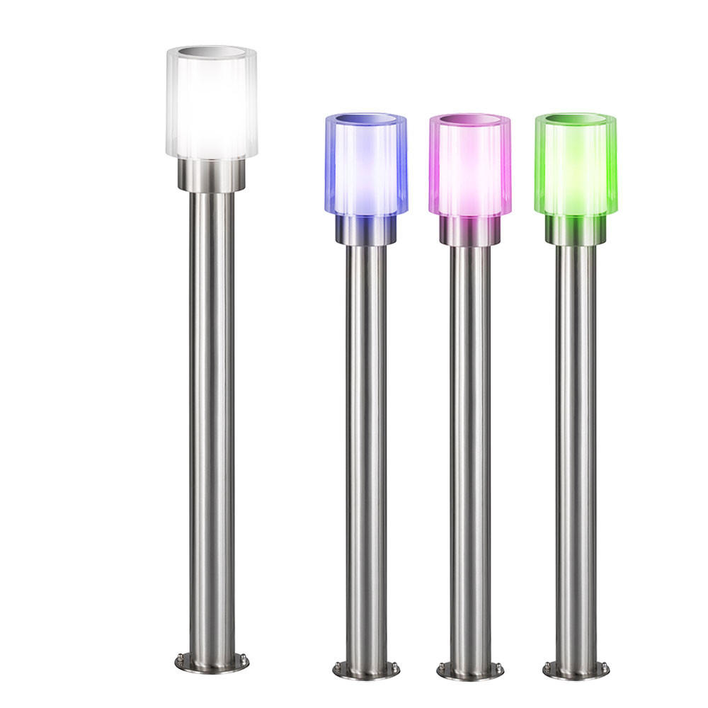 LED STEHLEUCHTE PITA Edelstahl Silber - Silberfarben, Metall (12/12/80cm)