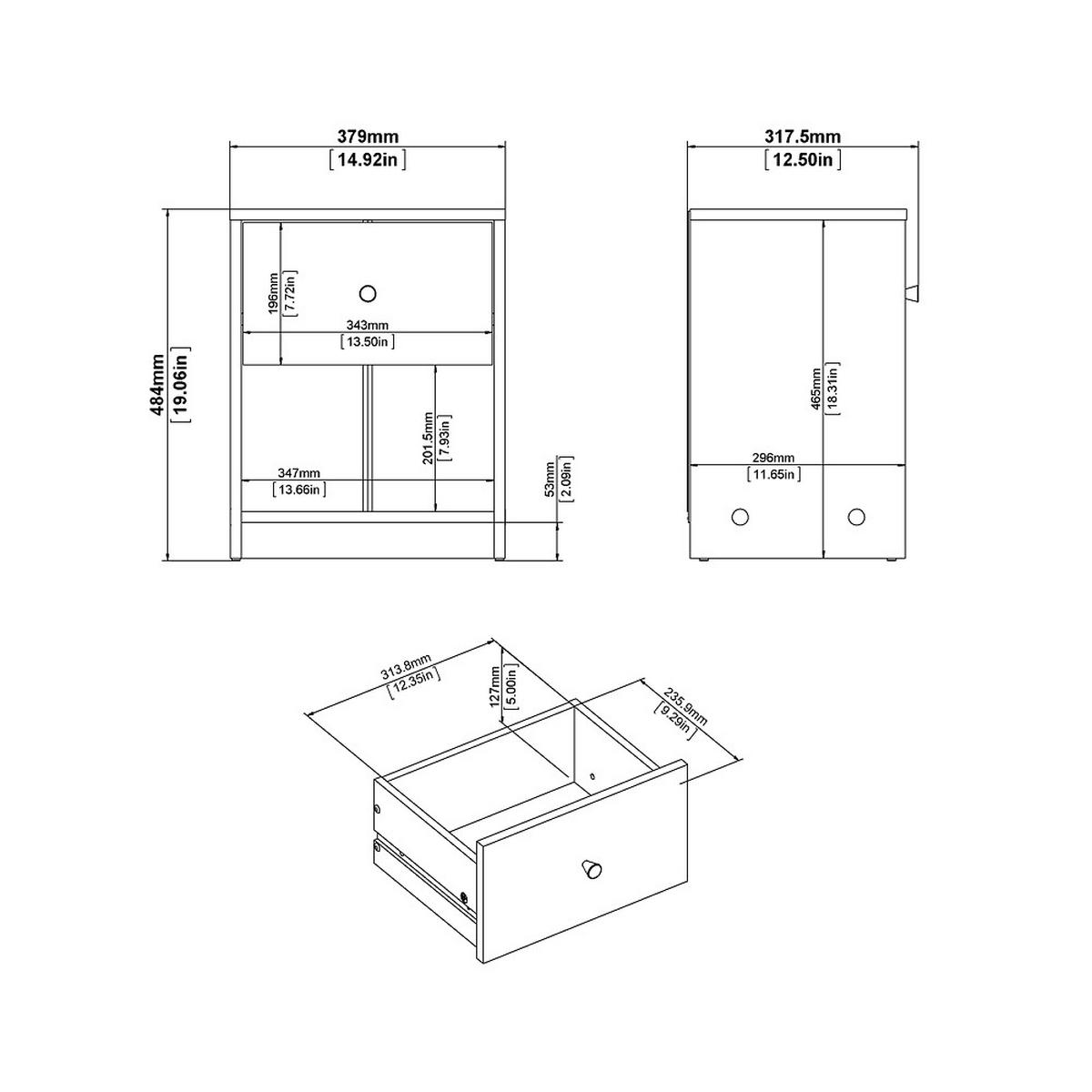 NACHTSCHRANK hell walnuss - Braun, Holzwerkstoff (38/48/30cm) - ebuy24