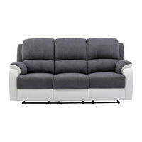 RELAXSOFA - 3 Personen - stoff - grau, weiß Brody - Weiß, Kunststoff/Textil (202/99/98cm) - Vente-Unique