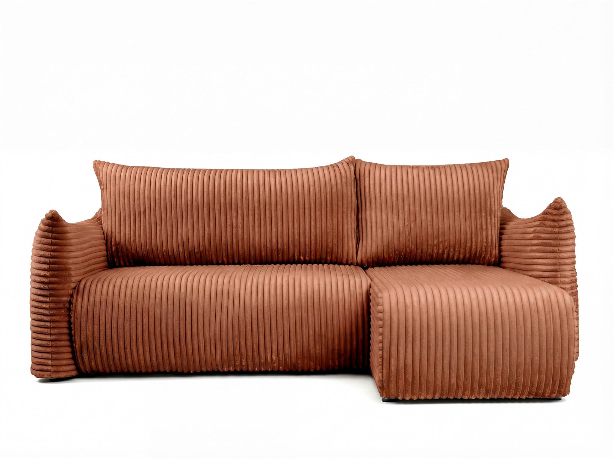 ECKSOFA Mailand Xs Mit Schlaffunktion - Braun, Holzwerkstoff/Textil (226/154cm) - Fun Möbel