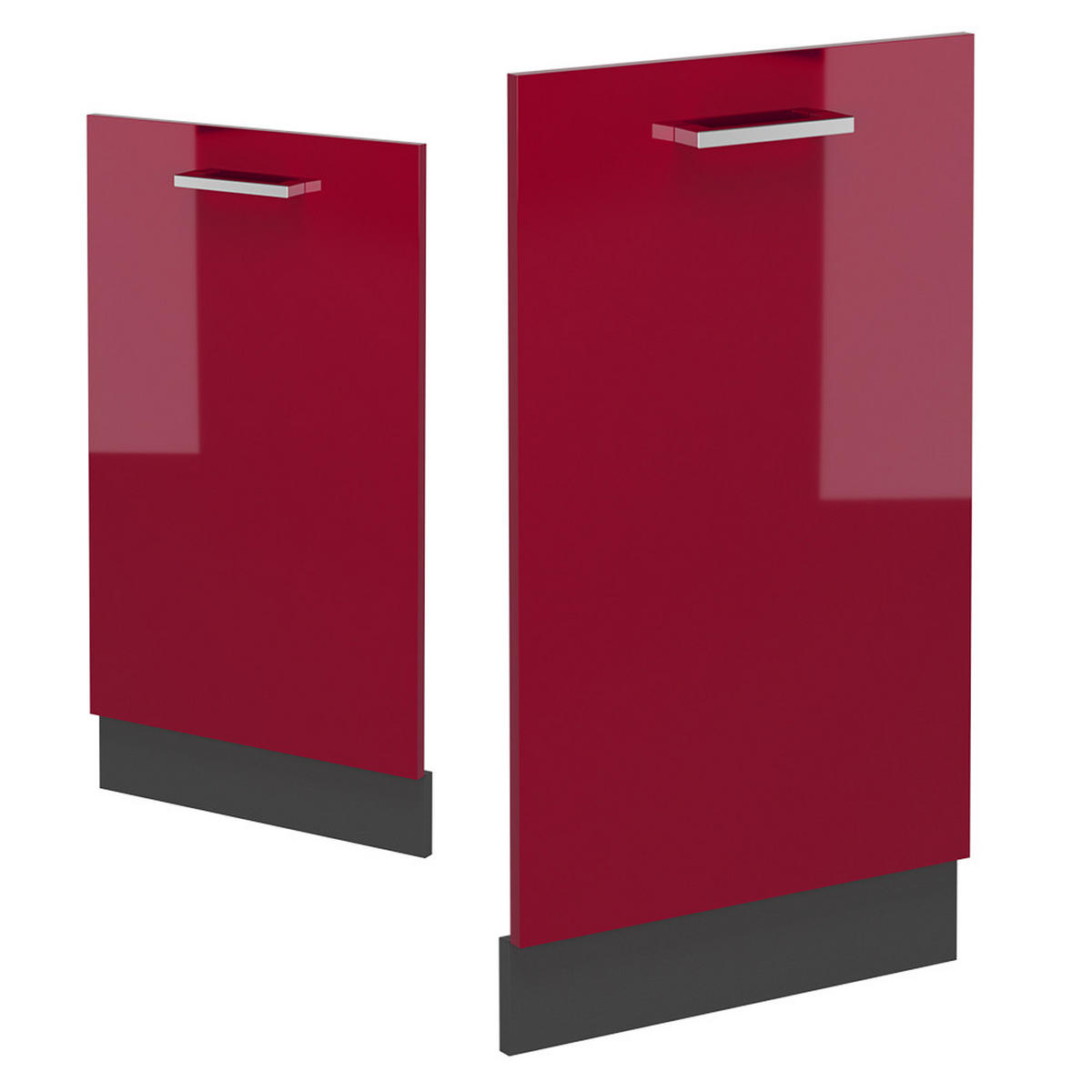 GESCHIRRSPÜLBLENDE R-Line Rot Hochglanz 45 cm , AP Eiche - Bordeaux/Anthrazit, Holzwerkstoff (45/81.8/1.6cm) - Vicco