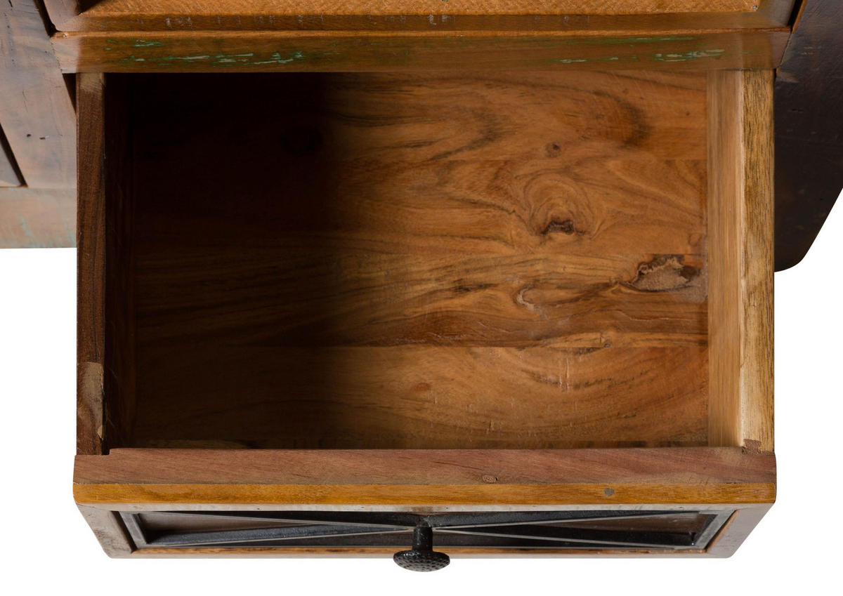 VITRINE Altholz 90x40x190 mehrfarbig lackiert NATURE OF SPIRIT #138 - Multicolor, Holz (90/190/40cm) - Massivmoebel24