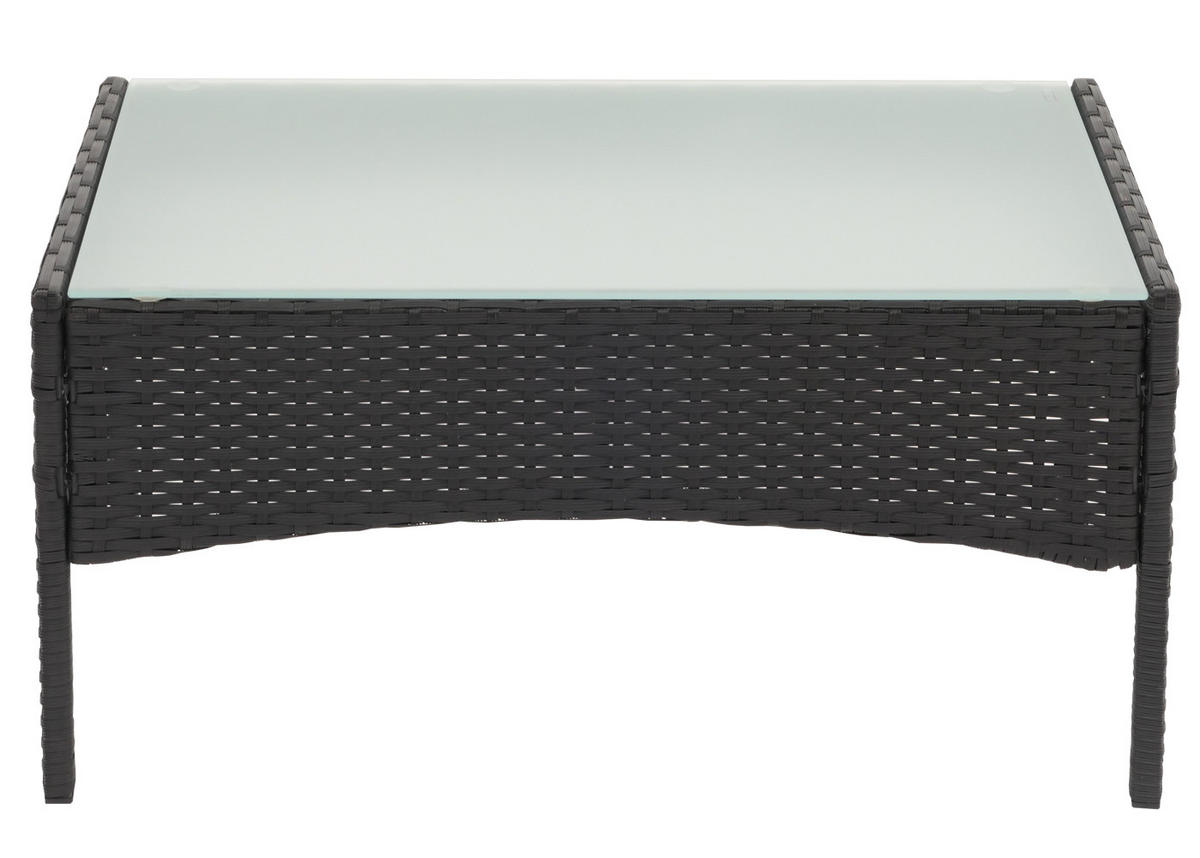 POLY-RATTAN GARTENTISCH rechteck Schwarz - Schwarz, Kunststoff (48/79/38cm) - MCW