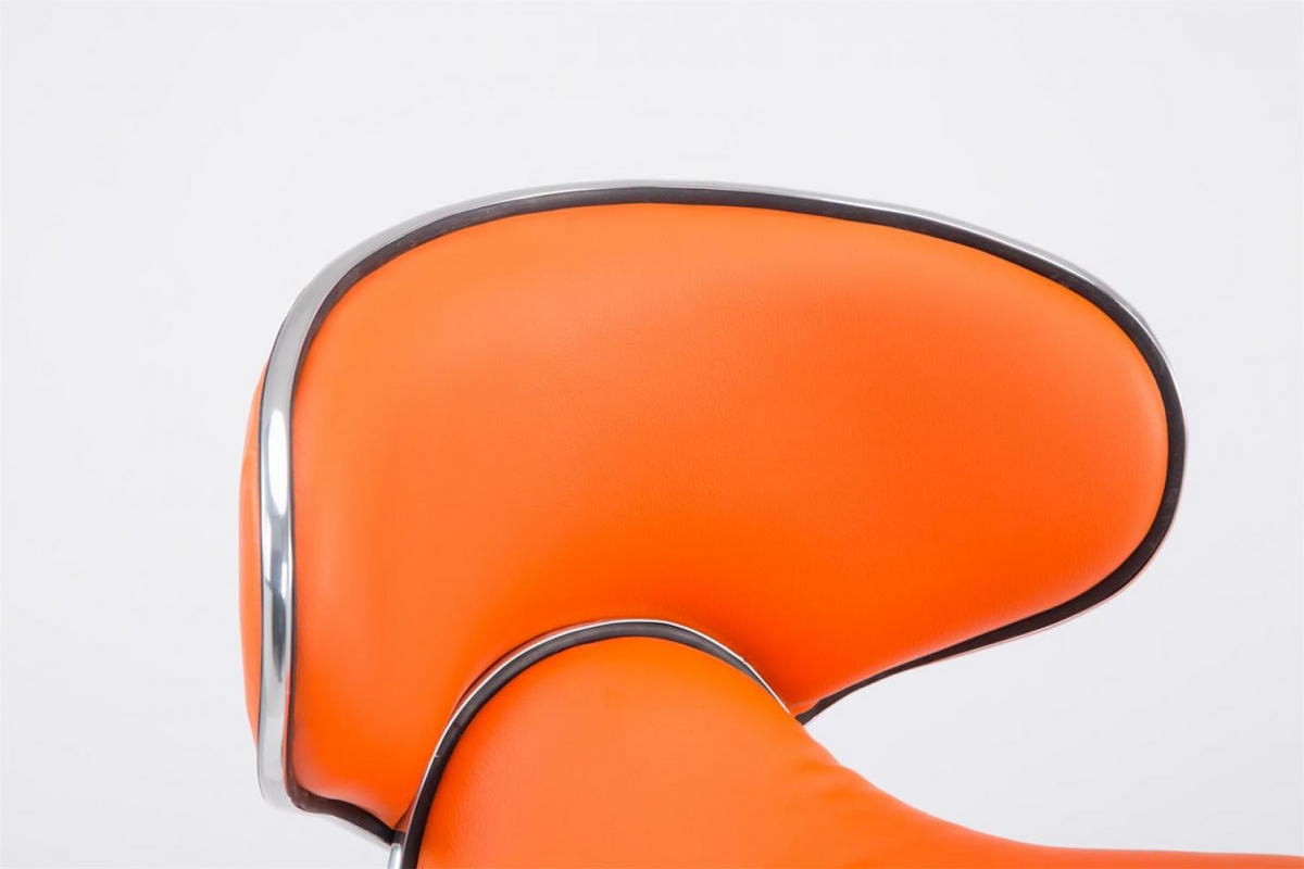 BARHOCKER Lederlook orange - Chromfarben/Orange, Textil/Metall (46/88/49cm) - CLP