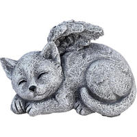 STEINFIGUR Katze mit Engelsflügeln frostfest winterfest Steinguss - Grau, Stein (14/9/10cm) - stoneandstyle
