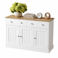 SIDEBOARD mit 3 Türen und 2 Schubladen 120 cm Weiß/Holzfarbe - Weiß, Holzwerkstoff (120/80.5/36cm) - Meubliv