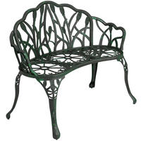 GARTENBANK DE-17786 2-Sitzer mit Tulpenmotiv Antikgrün - Grün, Metall (99/78/57cm) - ComfortXL