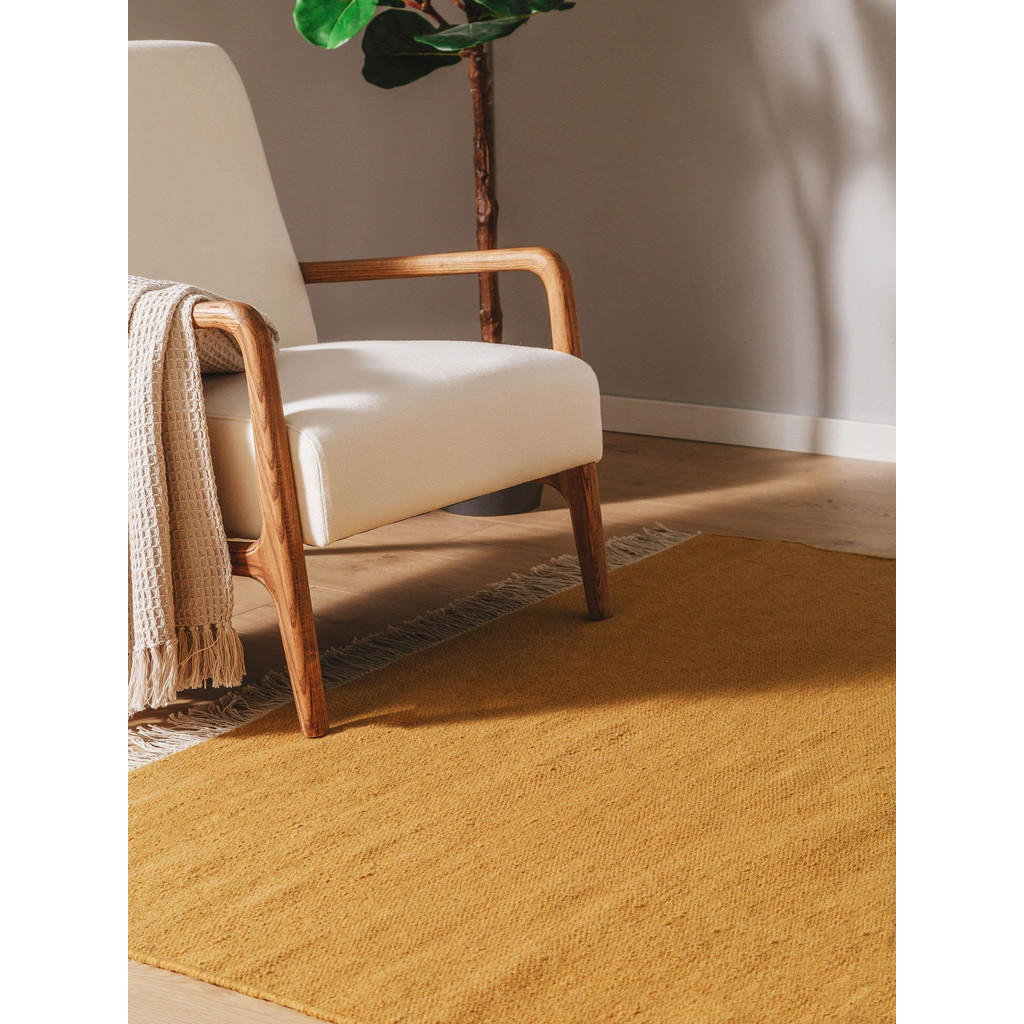 Thumbnail - benuta Pop Wollteppich, Gelb, Textil, Beton Optik, Rechteckig, 170x240 cm, Gots, pflegeleicht, Teppiche & Böden, Teppich...