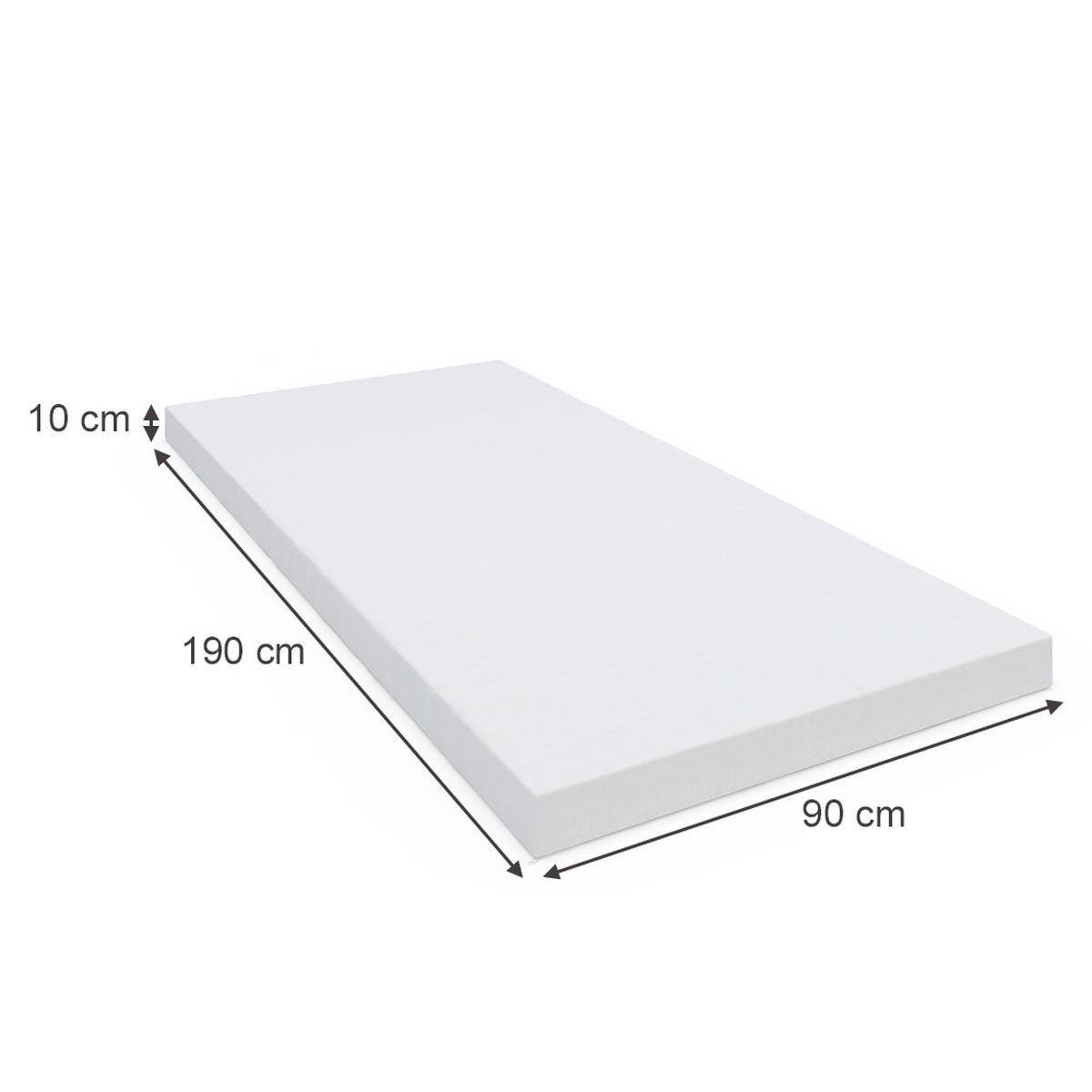 KINDERMATRATZE Weiß 90 x 190 cm H2 Härtegrad - Weiß, Textil (90/190cm) - VitaliSpa