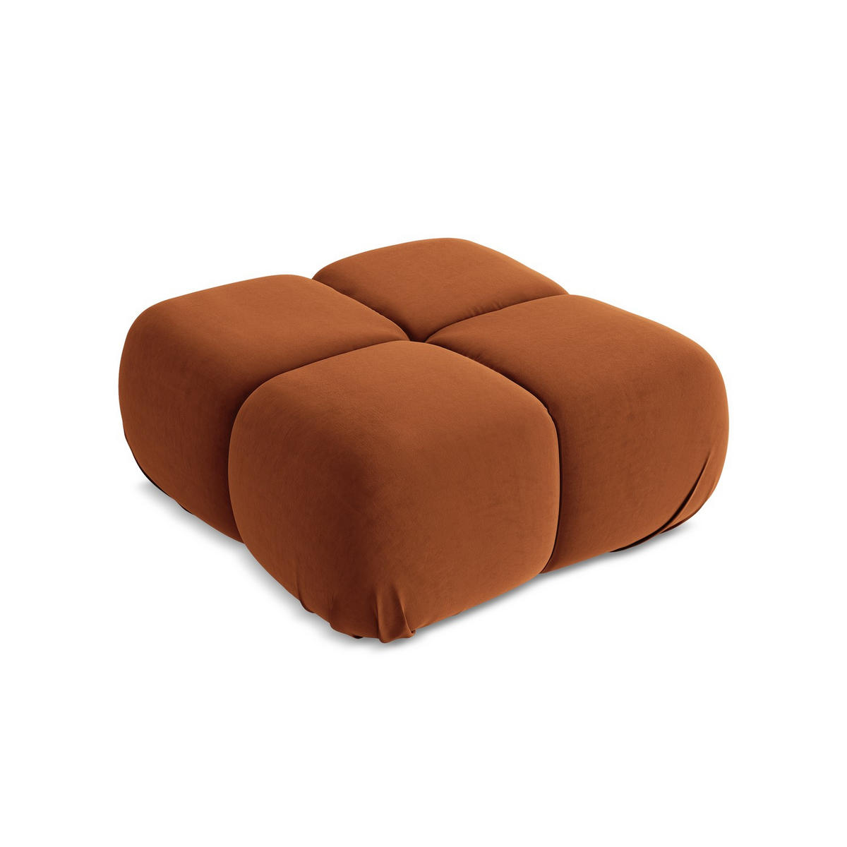 POUF Samt Stoff Orange - Beige/Terracotta, Kunststoff/Textil (95/41/95cm) - LaMiaSofa