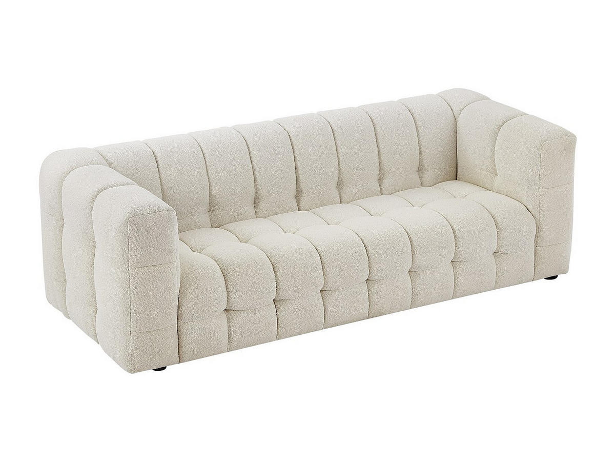 SOFAGARNITUR ohne Schlaffunktion - 4 -Sitzer - Polyester - weiß - LERICI - Weiß, Textil (213/72/89cm) - Vente-Unique