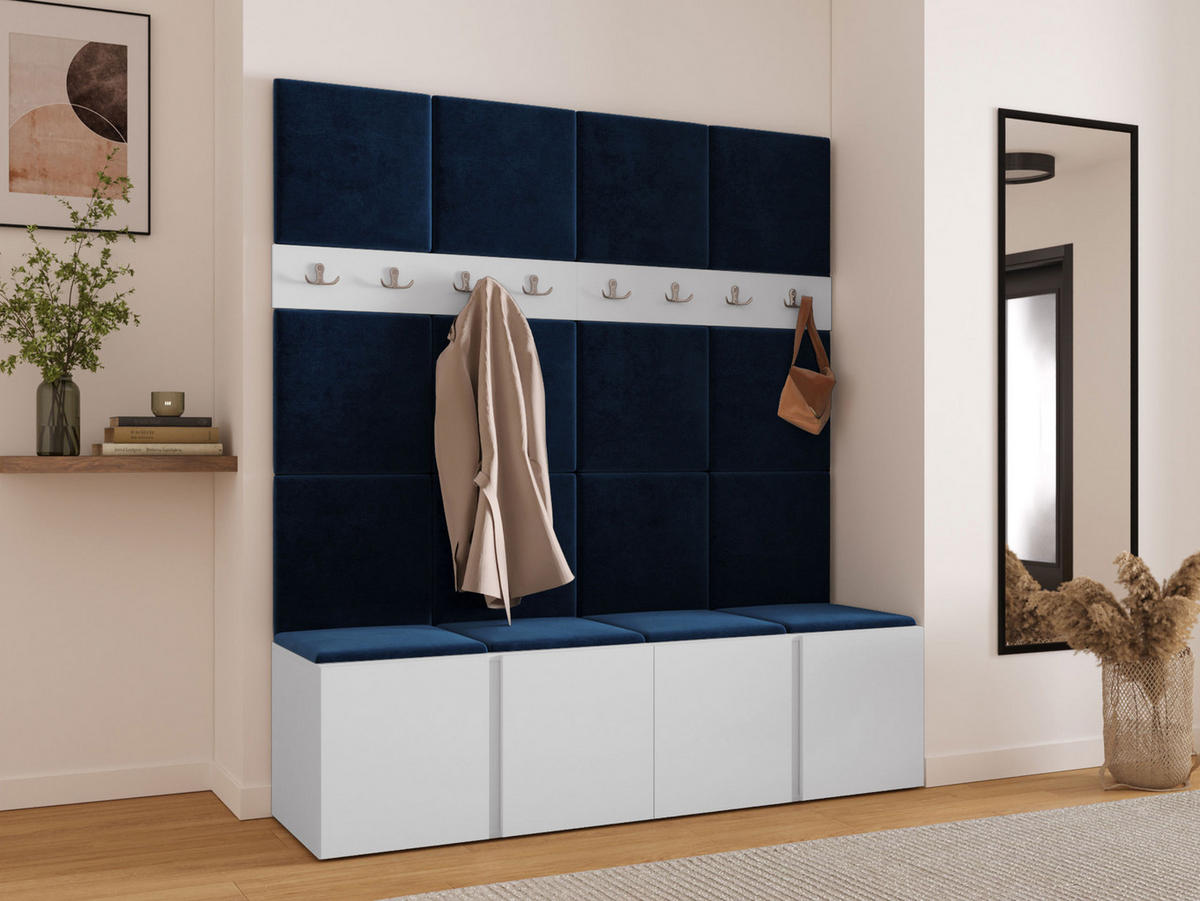 MOBILIER PENTRU HOL Orion V - albastru/alb, material plastic/compozit lemnos (168/186/46cm) - MIRJAN24