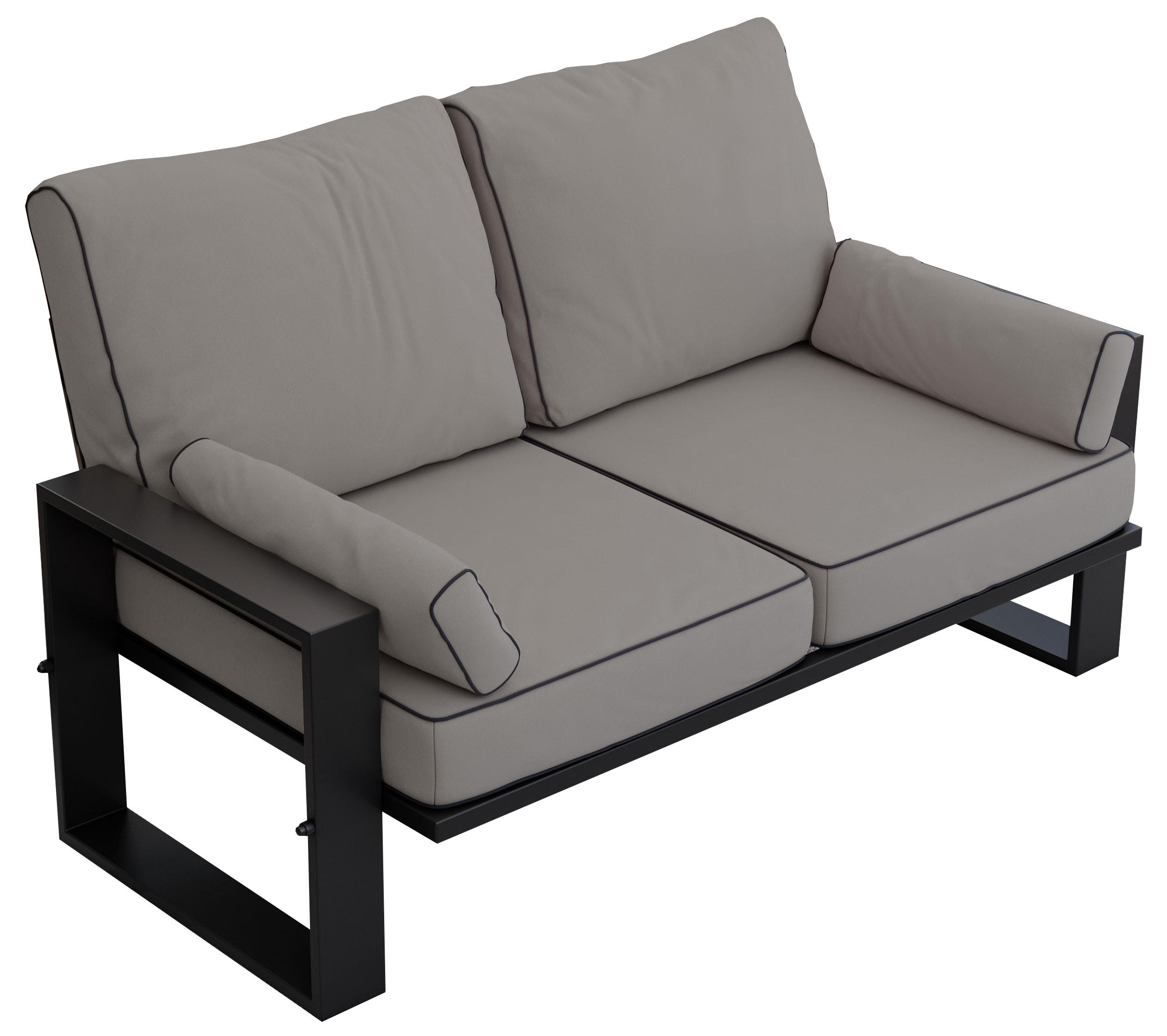 LOUNGESOFA Elba 2 Sitzer - Grau - Grau, Textil (150/90/87cm) - MKS