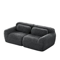 2-SITZER Sofa aus Plüsch mit modularem rahmenlosem Design Grau - Grau, Textil (104/73/204cm) - Modenvie