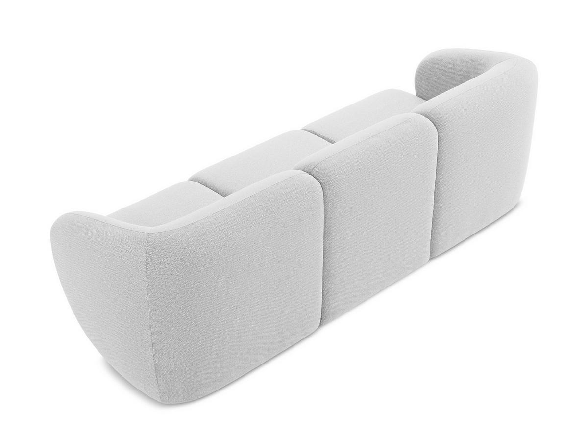 3-SITZER SOFA Bouclé Stoff Grau - Silberfarben/Schwarz, Holzwerkstoff/Kunststoff (244/75/94cm) - Makamii