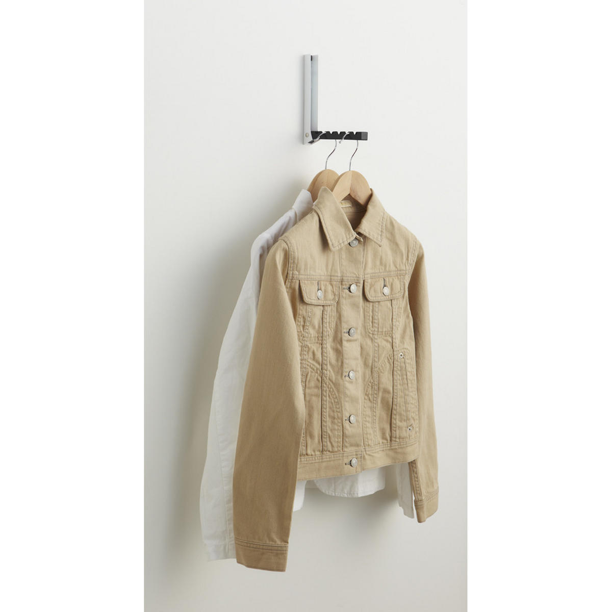 ÜBER-TÜRHAKEN Smart 7162 Weiß Schwarz Metall 20,5/20/2 cm - Schwarz, Metall (20/20.5/2cm) - Yamazaki