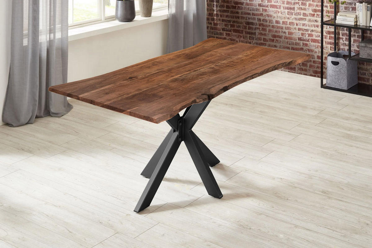 ESSTISCH HELENE - Schwarz/Braun, Holz/Metall (100/280/77cm) - SAM