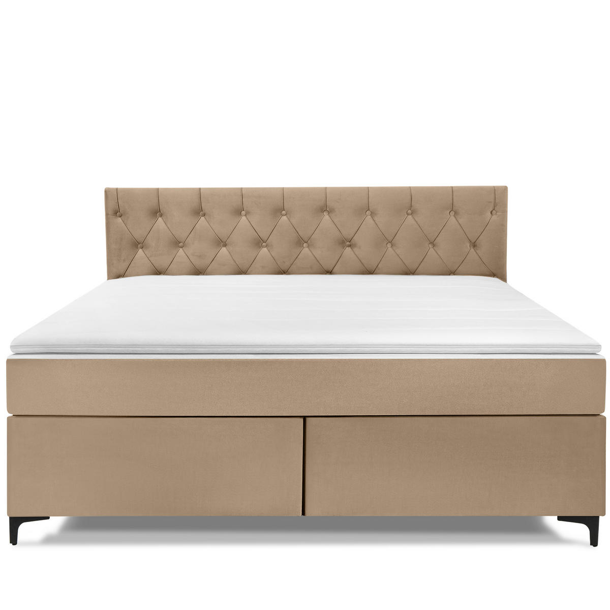 POLSTERBETT ARDEA, Dunkelbeige - Hellbraun/Schwarz, Holz/Holzwerkstoff (180/200cm) - KONSIMO®