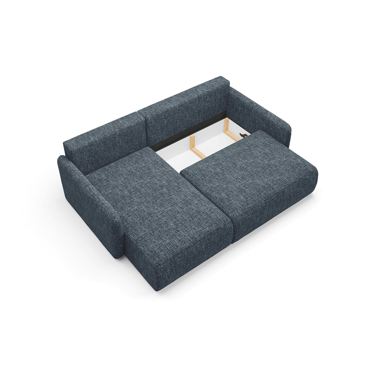 ECKSOFA Lazare 3 Sitzplätze Blau - Blau, Holz (217/148cm) - Petits-meubles