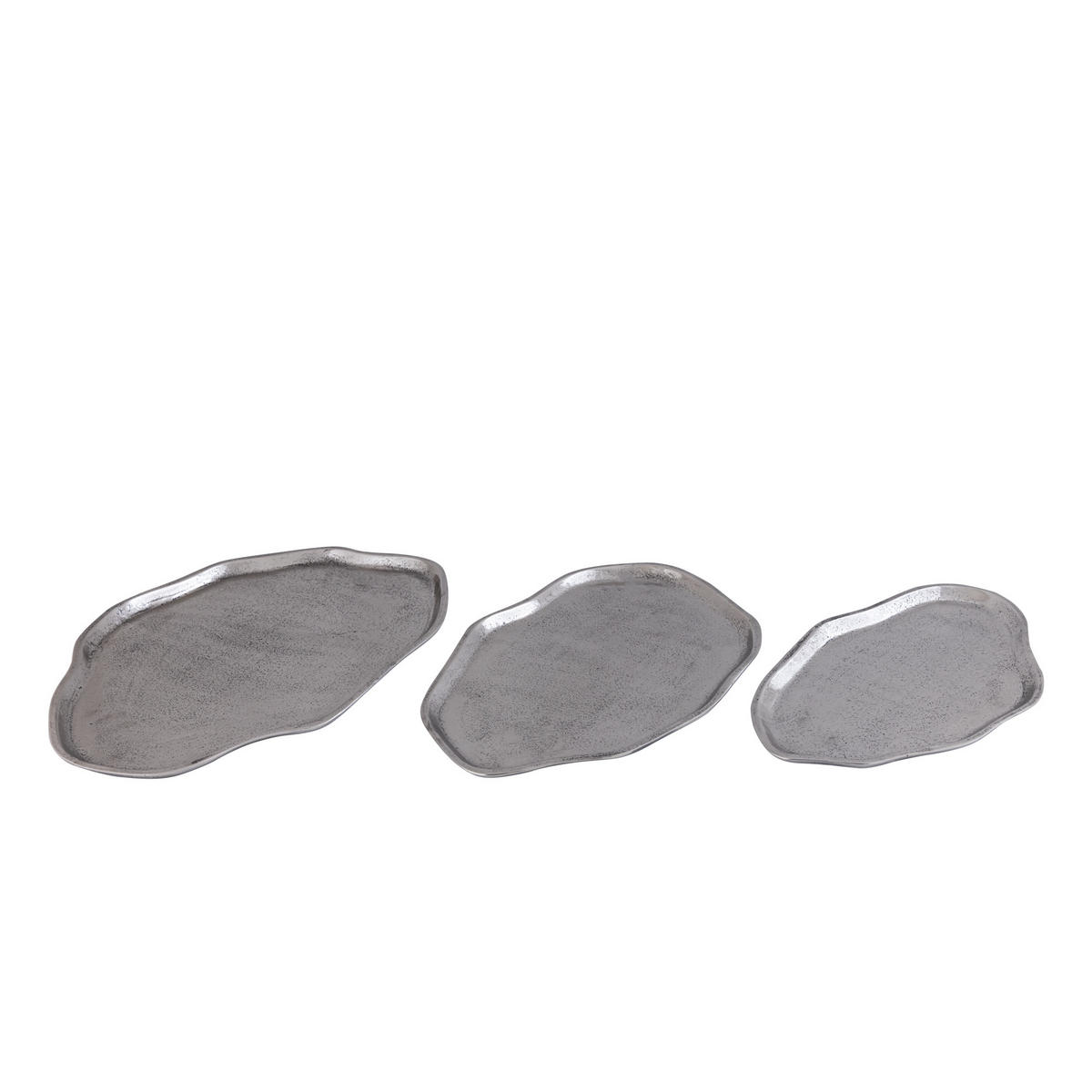 SCHALE Louiza Silber 35/50/2cm - Silberfarben, Metall (2cm) - PTMD Collection