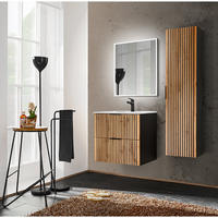 BADMÖBEL-SET 3-TLG. Xanten-56 - Braun, Holzwerkstoff (111/200/46cm) - Lomado