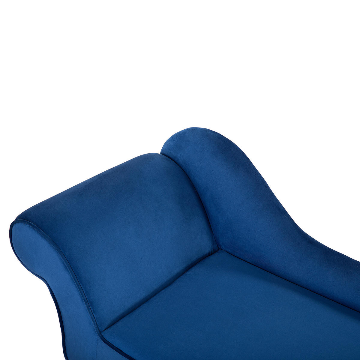 CHAISELONGUE Samtstoff marineblau linksseitig Biarritz - Blau, Textil (116/77/56cm) - Beliani