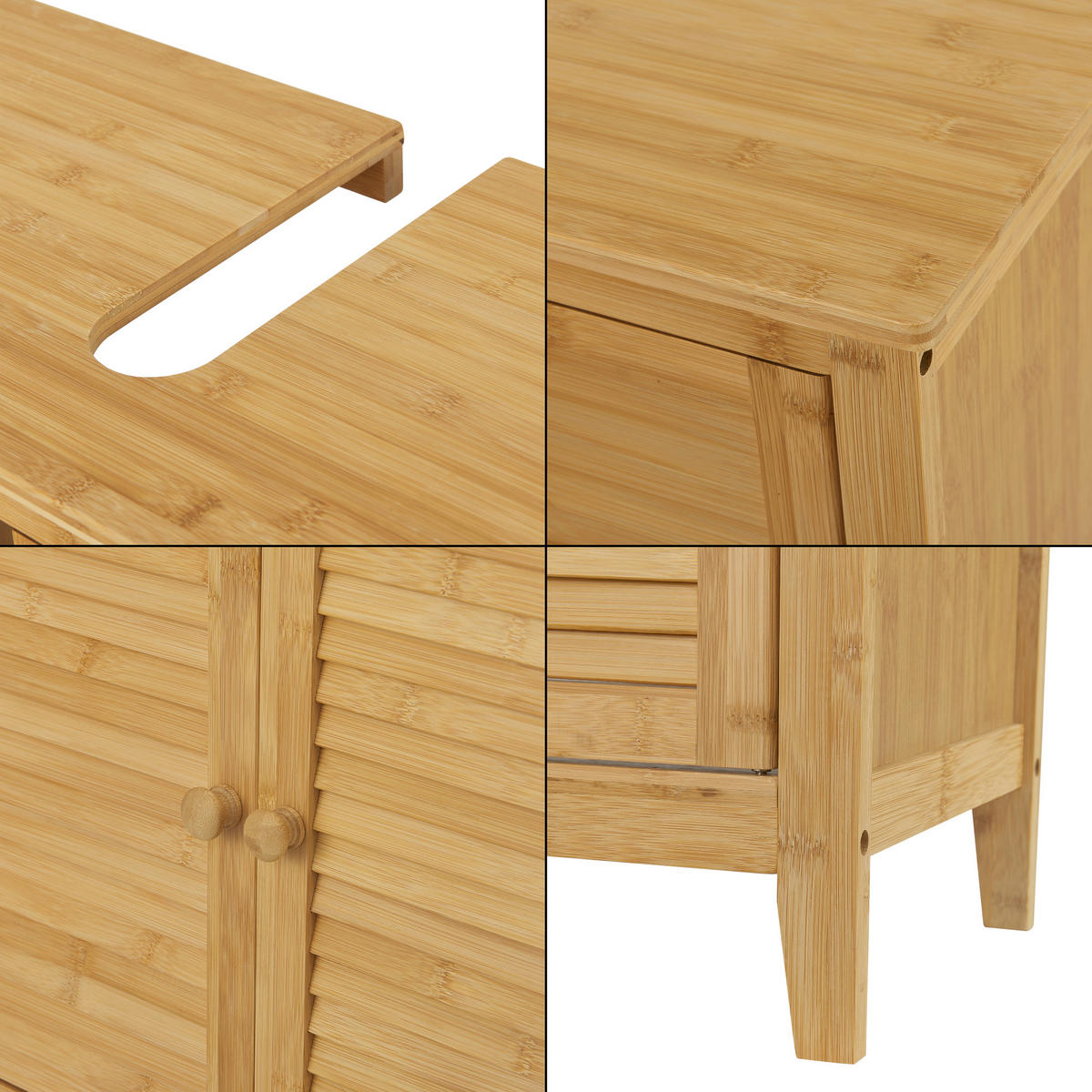 WASCHBECKENUNTERSCHRANK Värmdö - Naturfarben, Holz (67/60/30cm) - [en.casa]