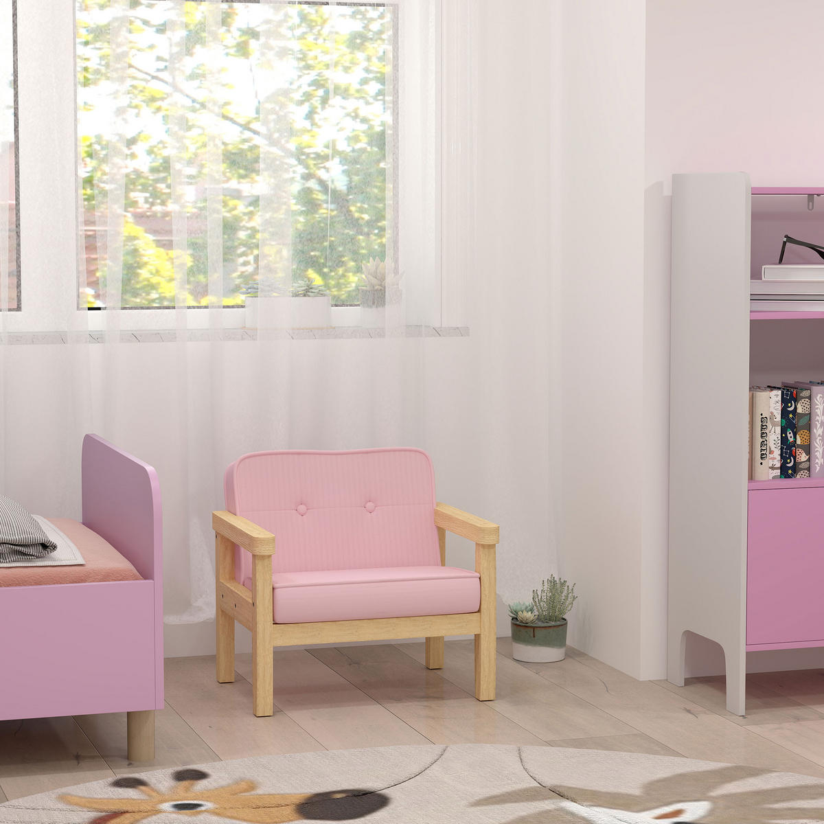SPIELKÜCHE DE-10490 mit Eismaschine, Herd & Tafel Weiß - Pink, Holzwerkstoff (46.5/44/45cm) - ComfortXL