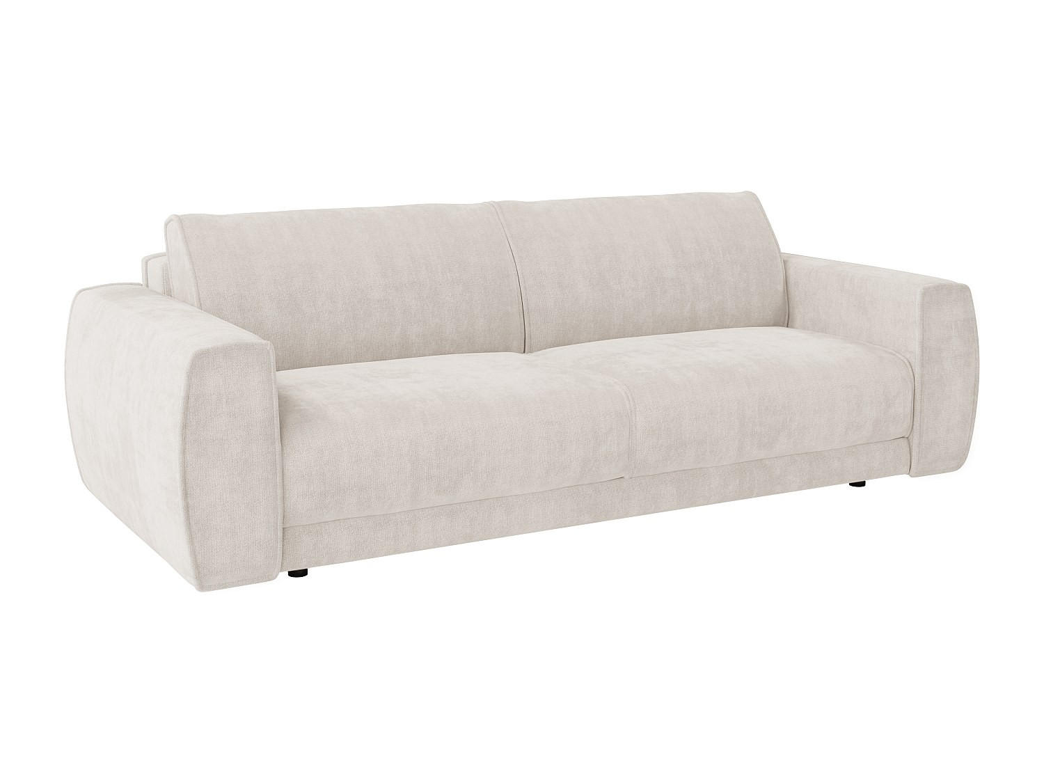 SOFA 4-Sitzer Schlafsofa Express - Chenille-Stoff Beige - Liegefläche 160 cm - Matratze 13 cm - VOMERA - Beige, Textil (220/88/100cm) - Vente-Unique