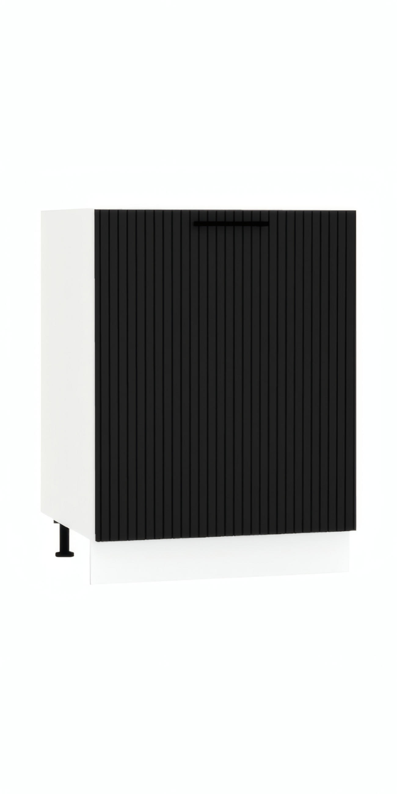 UNTERSCHRANK - D60 PC P/L ( S2100/14 ) - KATE - Stilvolle Aufbewahrung - Schwarz/Weiß, Holz/Metall (60/82/52.4cm) - ROYAL24_MARKT