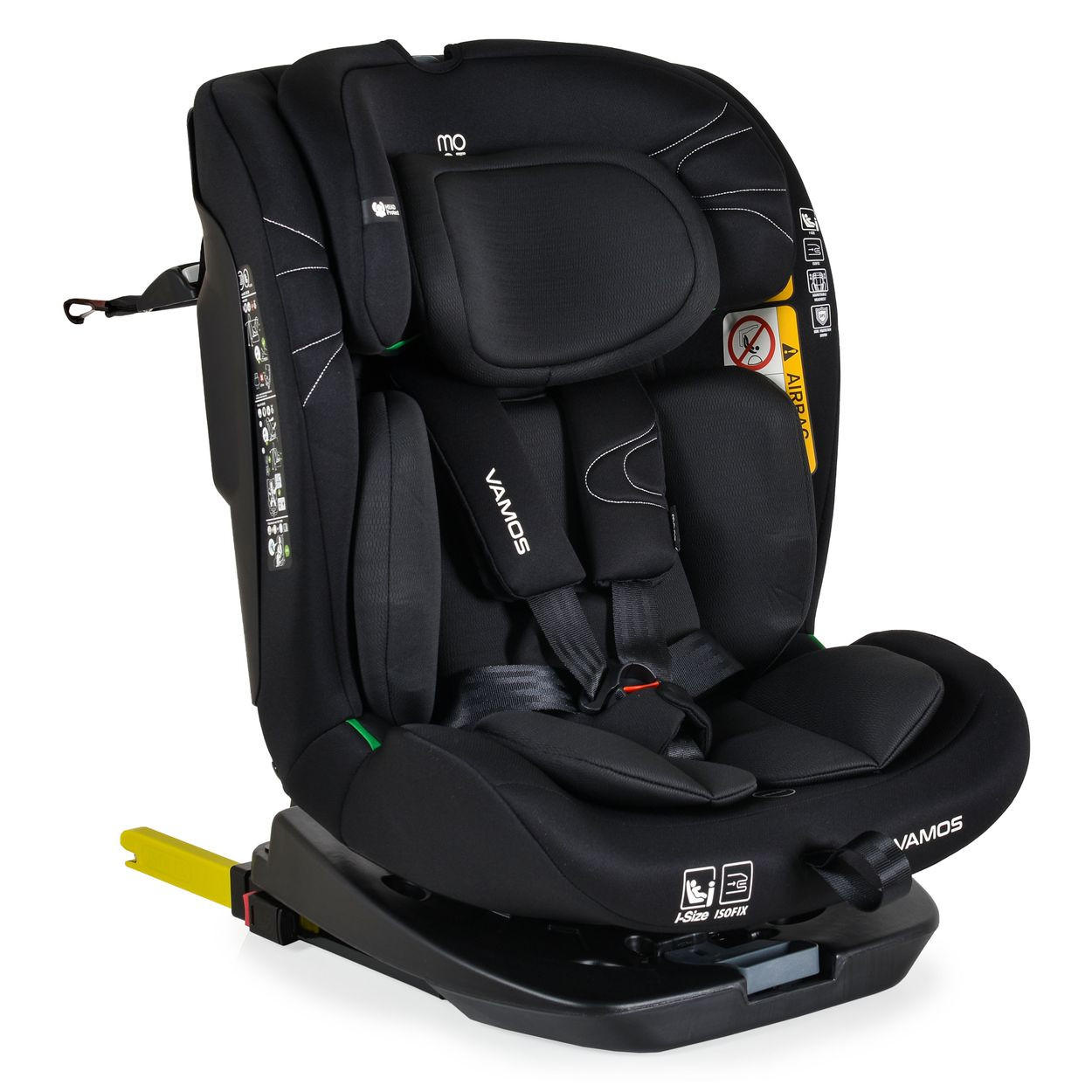 KINDERSITZ Vamos i-Size schwarz (40-150cm) Gruppe 0/1/2/3 Isofix Top Tether Gurt - Schwarz, Kunststoff (45/69/56cm) - Moni