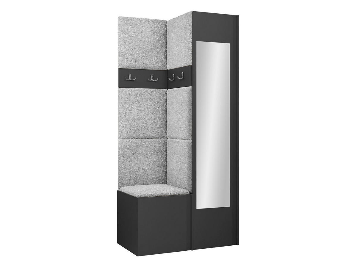 GARDEROBEN-SET Orion XXV - Hellgrau/Graphitfarben, Holzwerkstoff/Kunststoff (82/186/46cm) - MIRJAN24