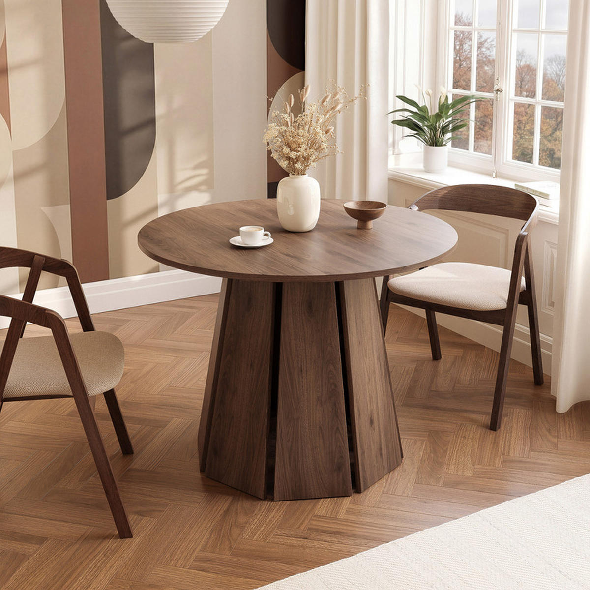 ESSTISCH VERDA 100/76 cm Okapi-Nussbaum - Nussbaumfarben, Holzwerkstoff (100/100/76cm) - Idohome